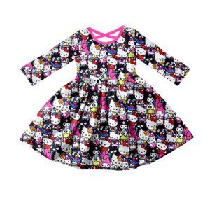 Black Kitty Long Sleeve Dress